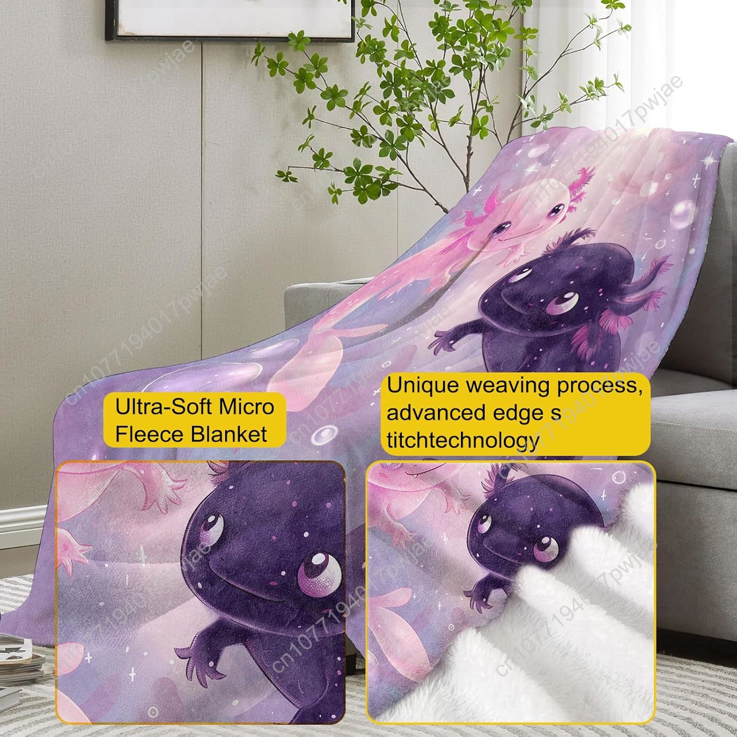 Couverture Axolotl mignonne co - Home Textiles & Furnishings avis et prix