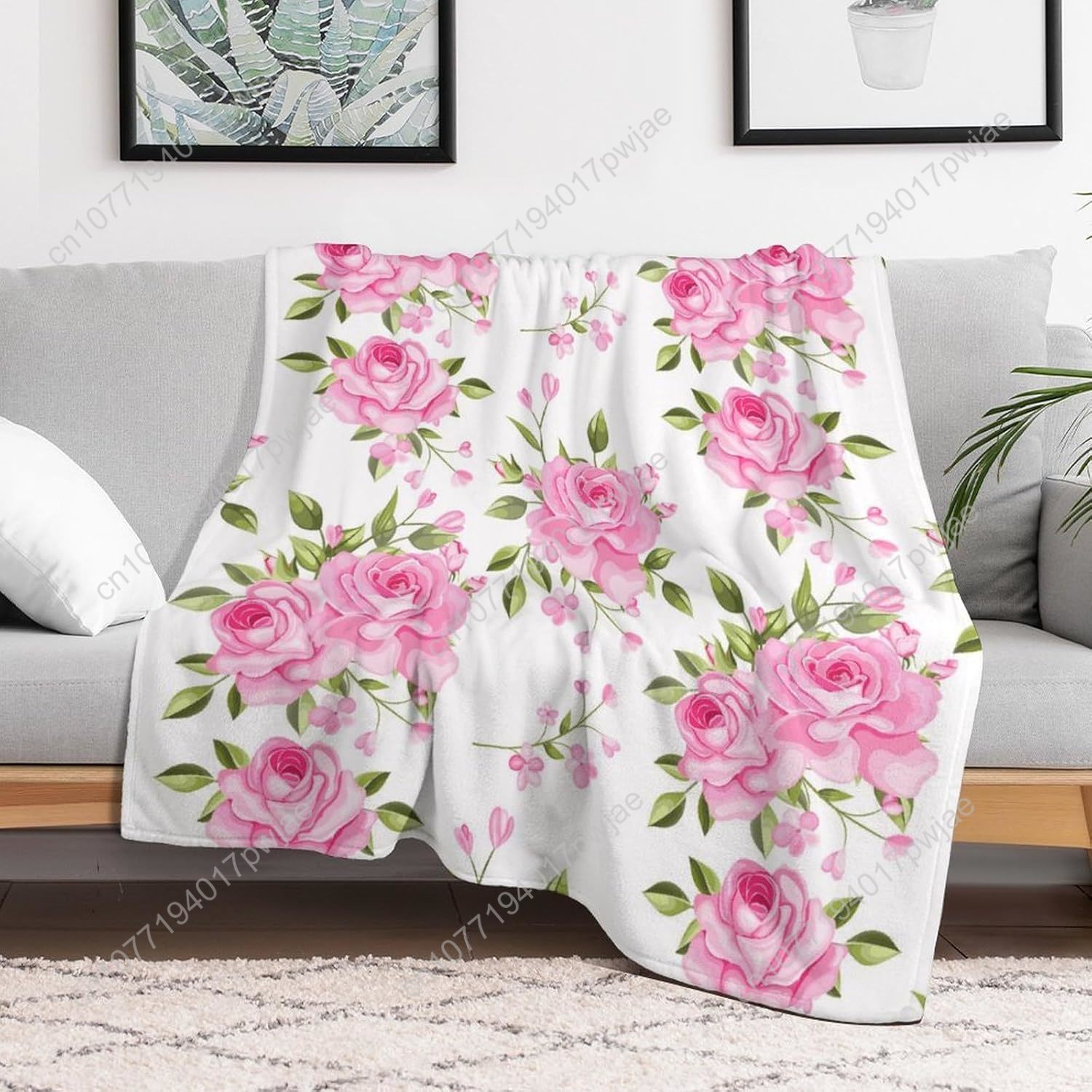 Couverture à fleurs roses, déc - Home Textiles & Furnishings avis et prix