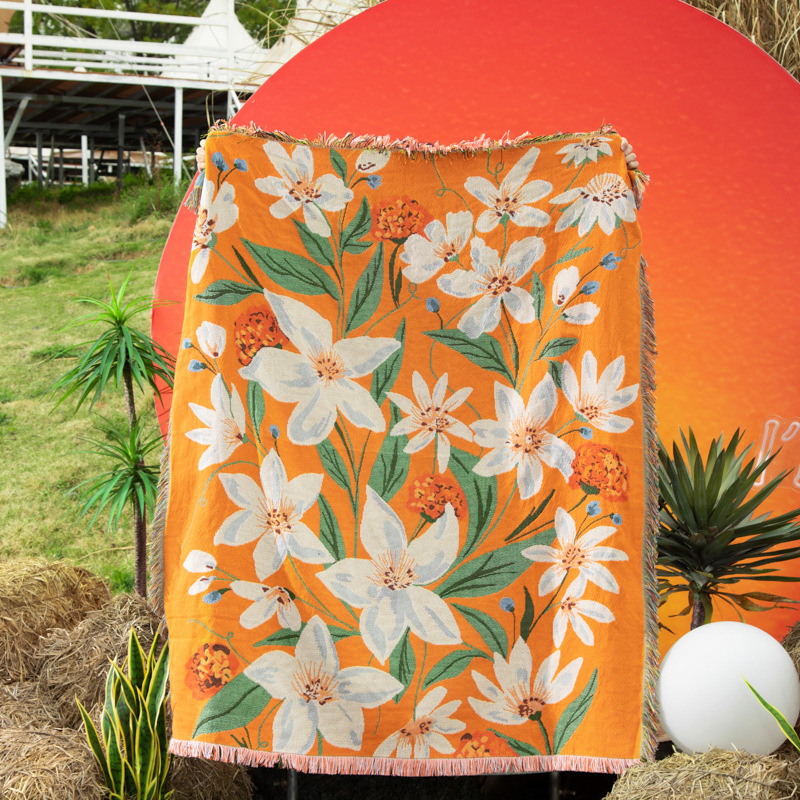 Textile City Ins Orange Flower - Home Textiles Decoris avis et prix