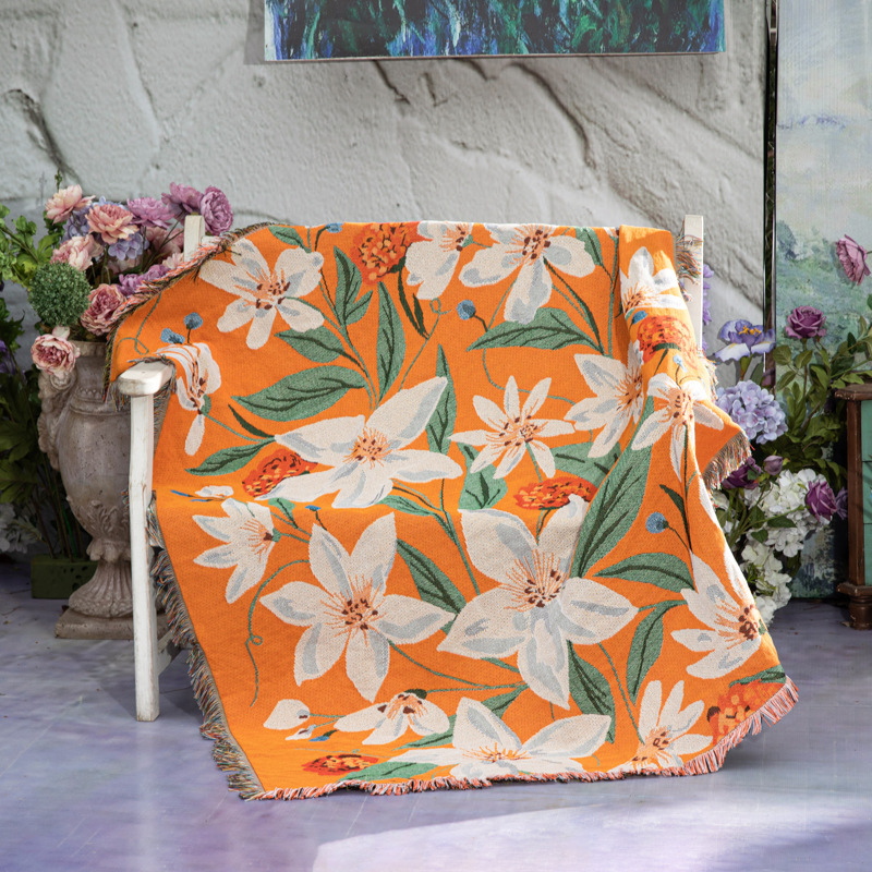 Textile City Ins Orange Flower - Home Textiles Decoris avis et prix