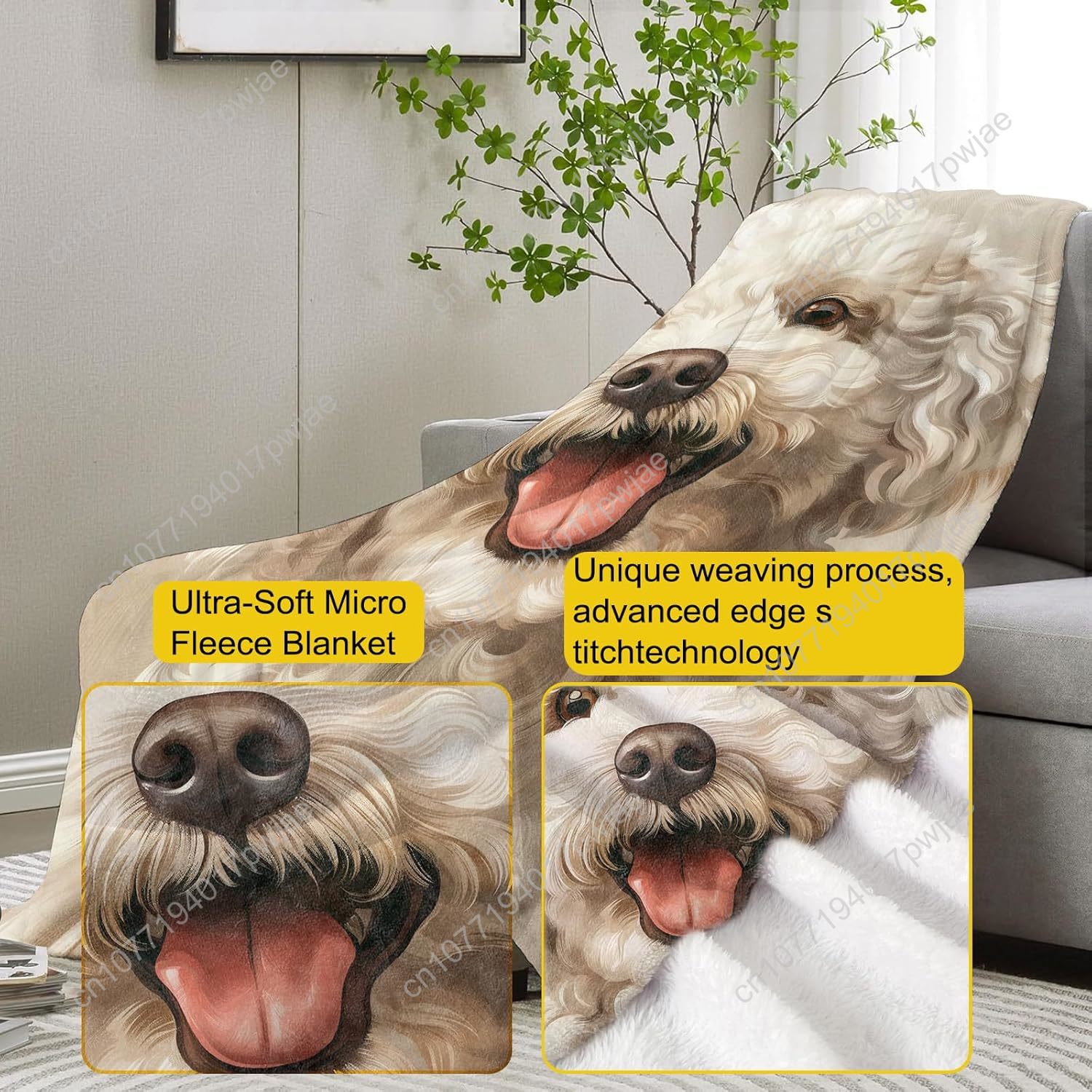 Couverture avec Portrait de ca - Home Textiles & Furnishings avis et prix